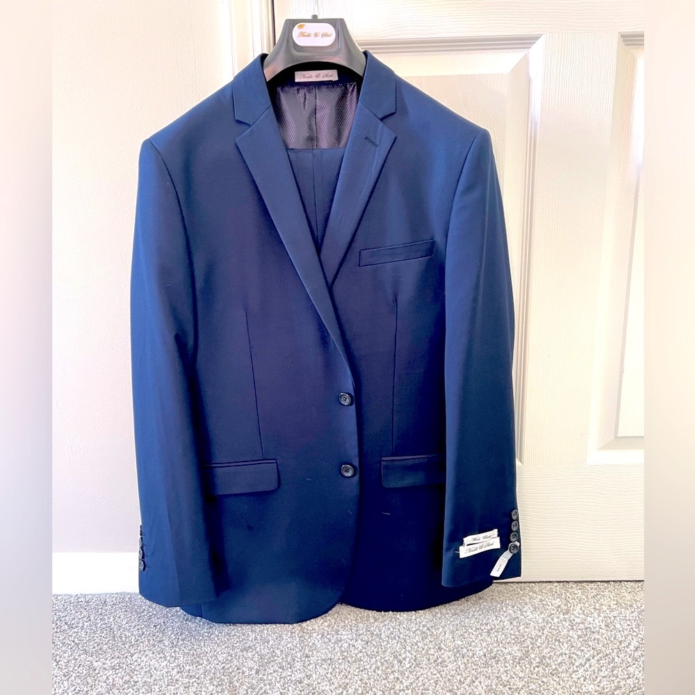 Needle and Stitch Navy Blue suit slim fit NWT